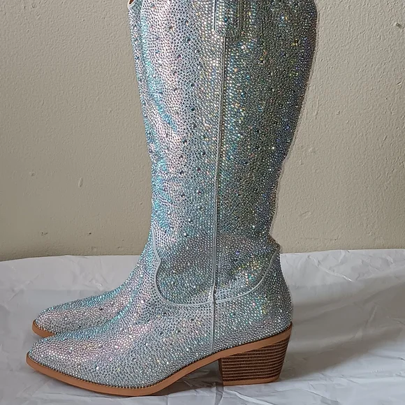Sparkling Silver Women's Boots - Picture 2 of 5